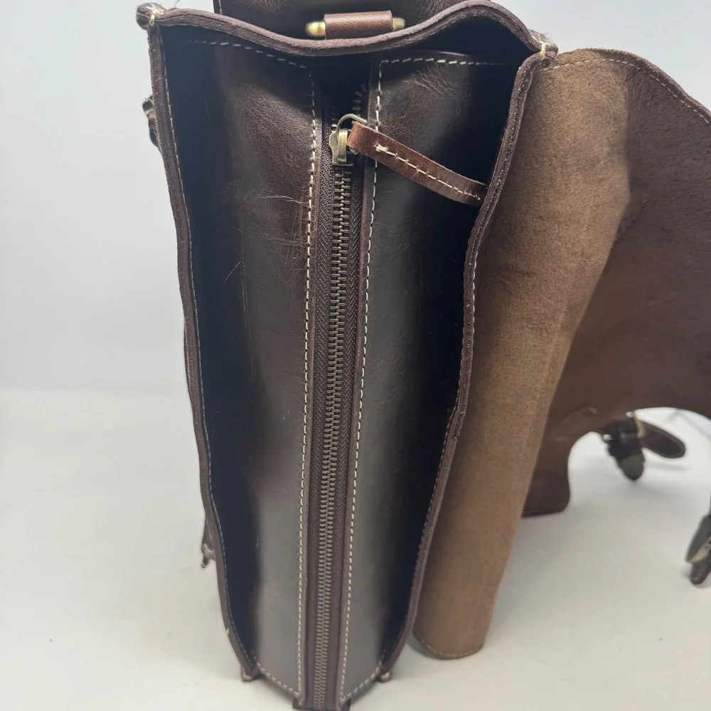 Creative Leather Arts Messenger Bag for Cameras Brown for DSLR Cameras New